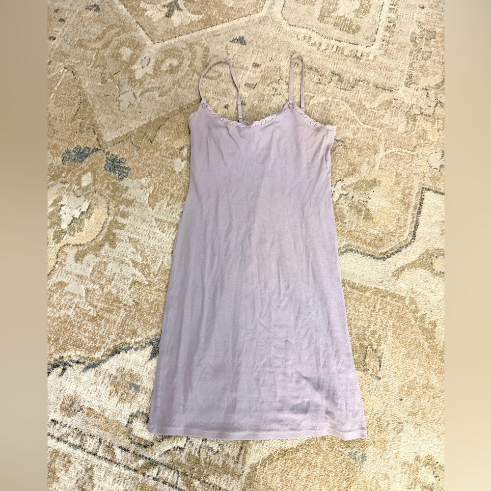 SKIMS lace pointelle slip-dress - color "lavender” size Large - Picture 2 of 6